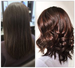 Haircut and Color Before and After MI