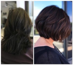 Haircut and Color Before and After MI