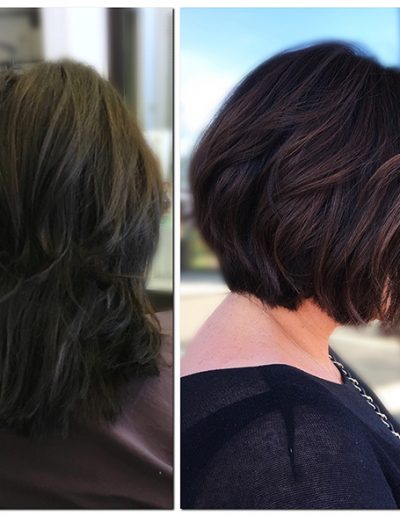 Haircut and Color Before and After MI