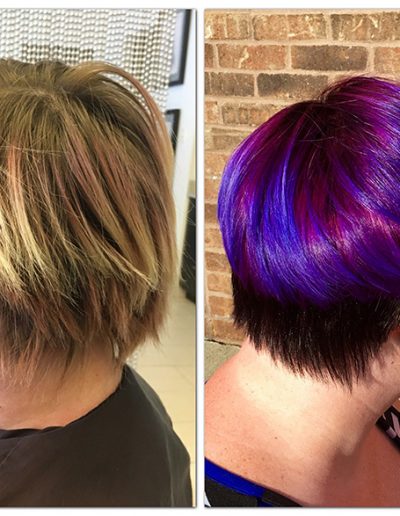 Haircut and Color Before and After MI