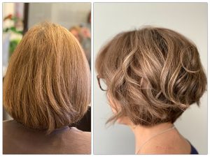 Haircut and Color Before and After MI