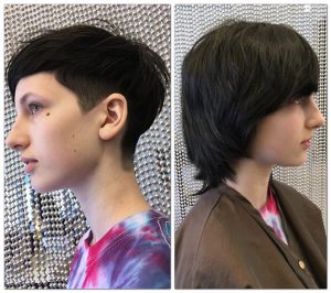 Haircut and Color Before and After MI