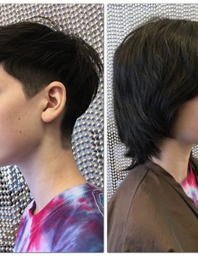 Haircut and Color Before and After MI