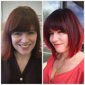 Haircut and Color Before and After MI