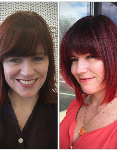 Haircut and Color Before and After MI