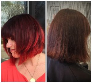 Haircut and Color Before and After MI