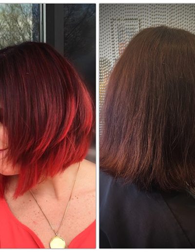 Haircut and Color Before and After MI