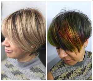 Haircut and Color Before and After MI