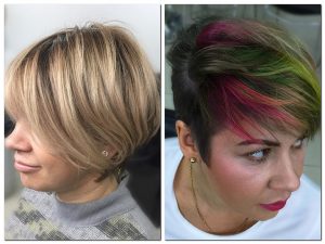 Haircut and Color Before and After MI