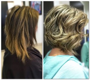 Haircut and Color Before and After MI