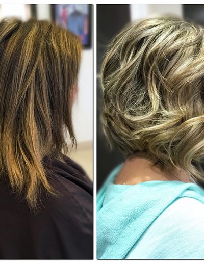 Haircut and Color Before and After MI